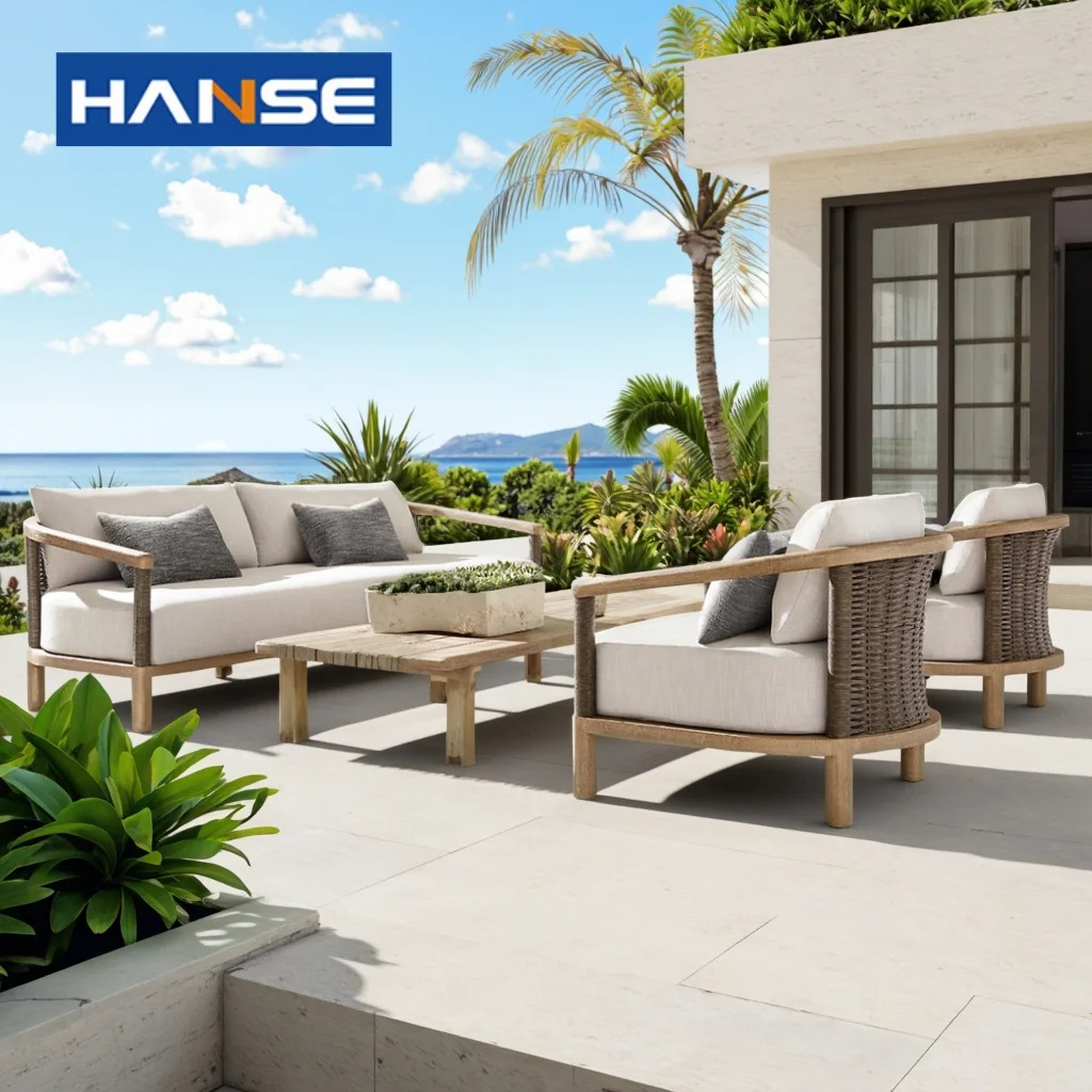Outdoor Furniture Balcony - Modern Outdoor Rattan Furniture Set 4pcs