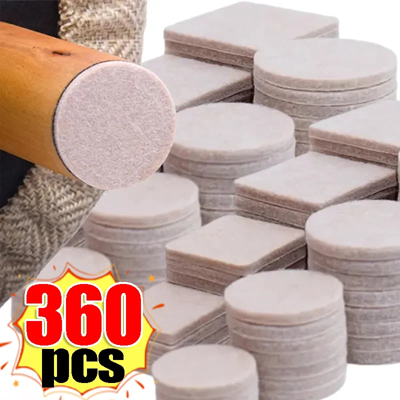 Outdoor Furniture Leg Protectors - 360/18Pcs Felt Chair Leg Pads Round