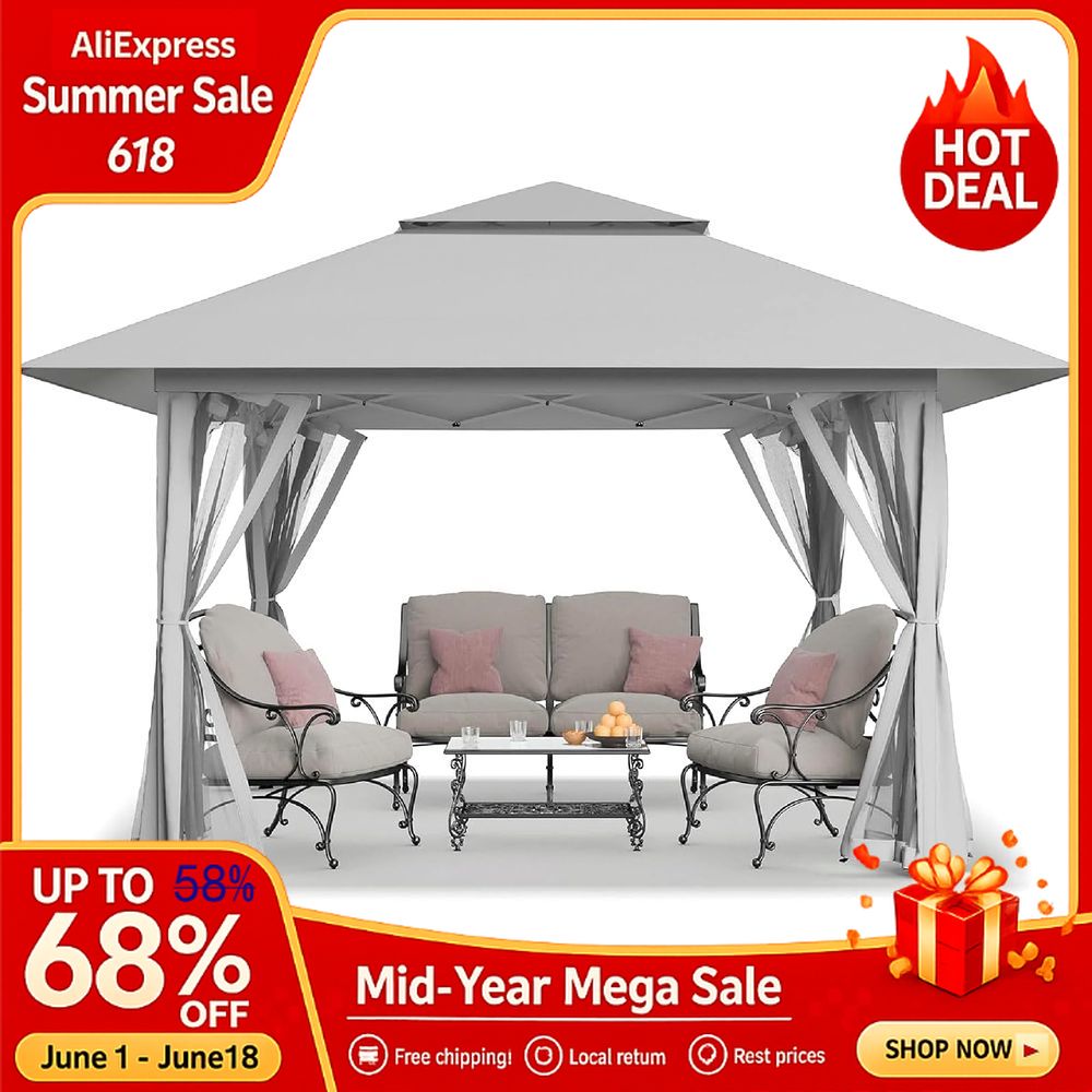Gazebo Pop Up - 13x13 Pop Up Gazebo, Canopy Tent,