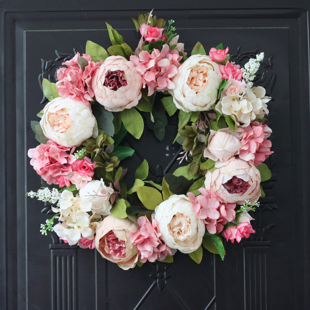 Outdoor Furniture Sale - Artificial Peony Wreath Garland Rattan Home