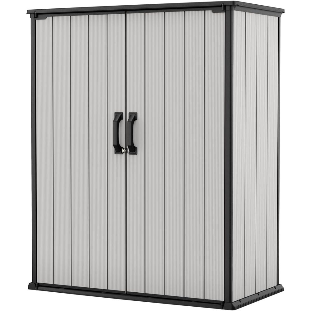 Outdoor Furniture Grey - Resin Outdoor Storage Shed, 4.6 x