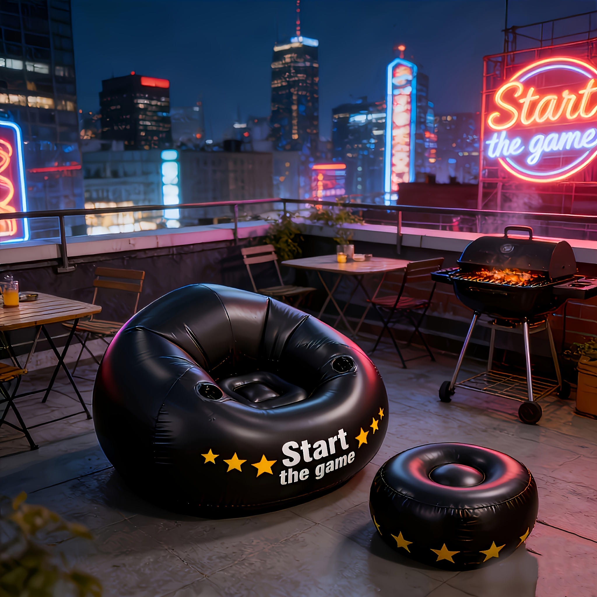 Outdoor Furniture Lounge Chair - Gaming Inflatable Lazy Sofa Chair PVC