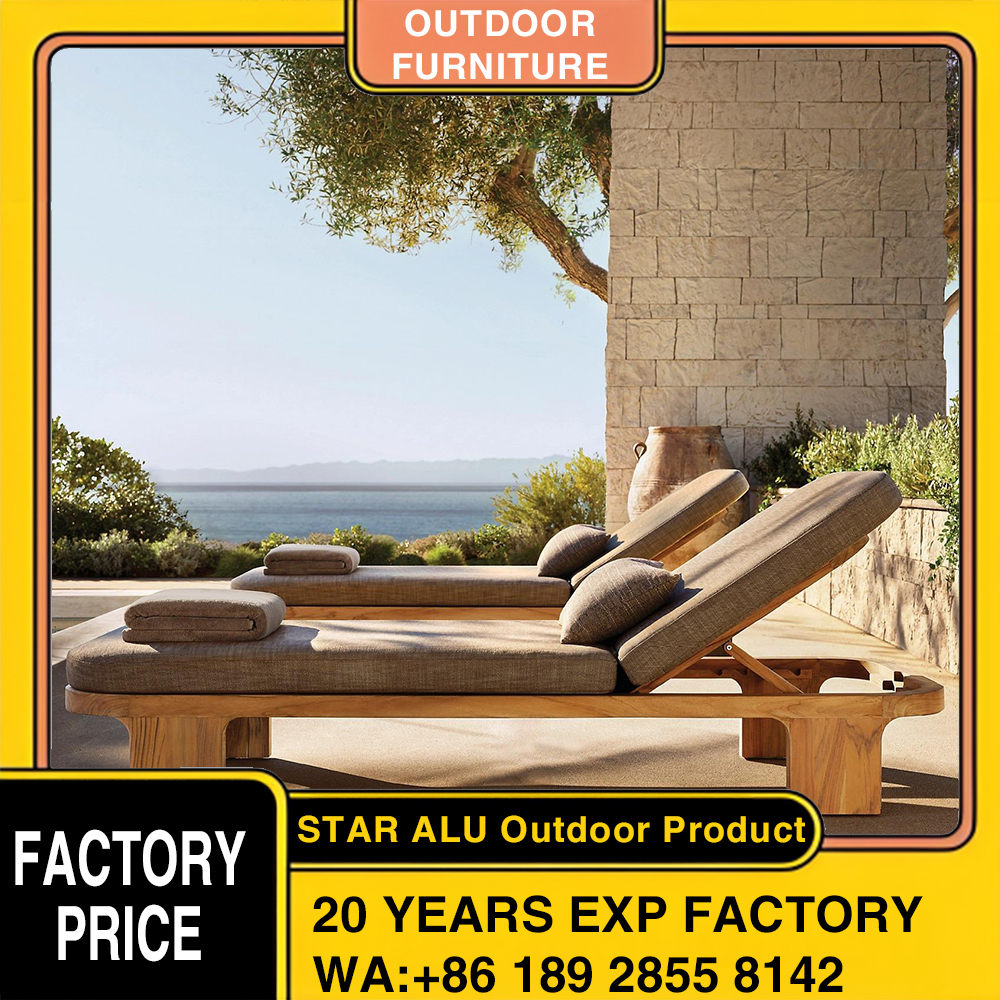 Outdoor Furniture Europe - Custom Teak Wood Patio Lounger Modern