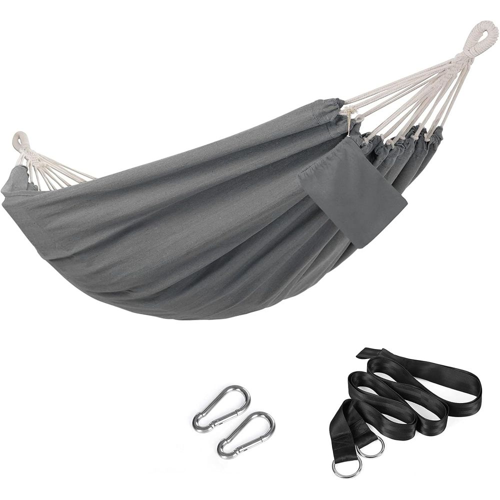 Outdoor Furniture Grey - Double Hammock 210x150 cm for Outdoor,