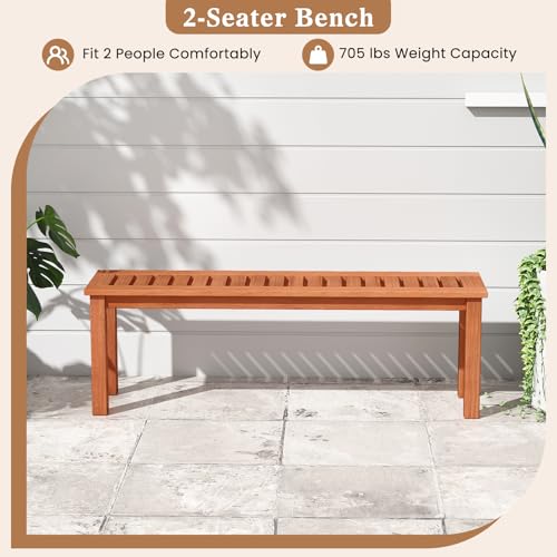 Outdoor Furniture Oil Teak - 47 Inch Backless Outdoor Bench Solid