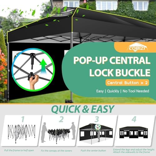 10x20 Pop Up Canopy with 6 Sid - Gazebo Pop Up のレビューと価格