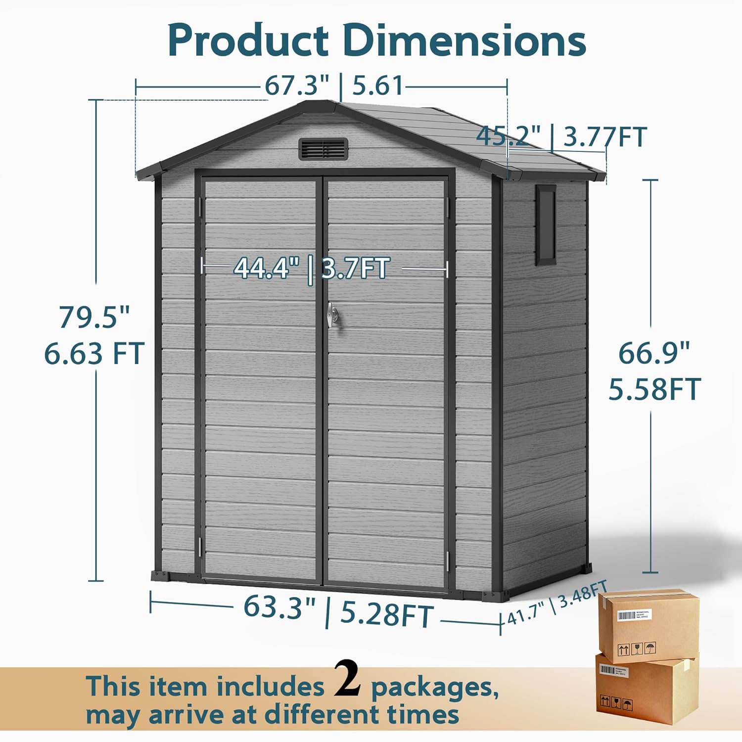 6X4 FT Outdoor Shed, Plastic S - Outdoor Furniture Sale のレビューと価格