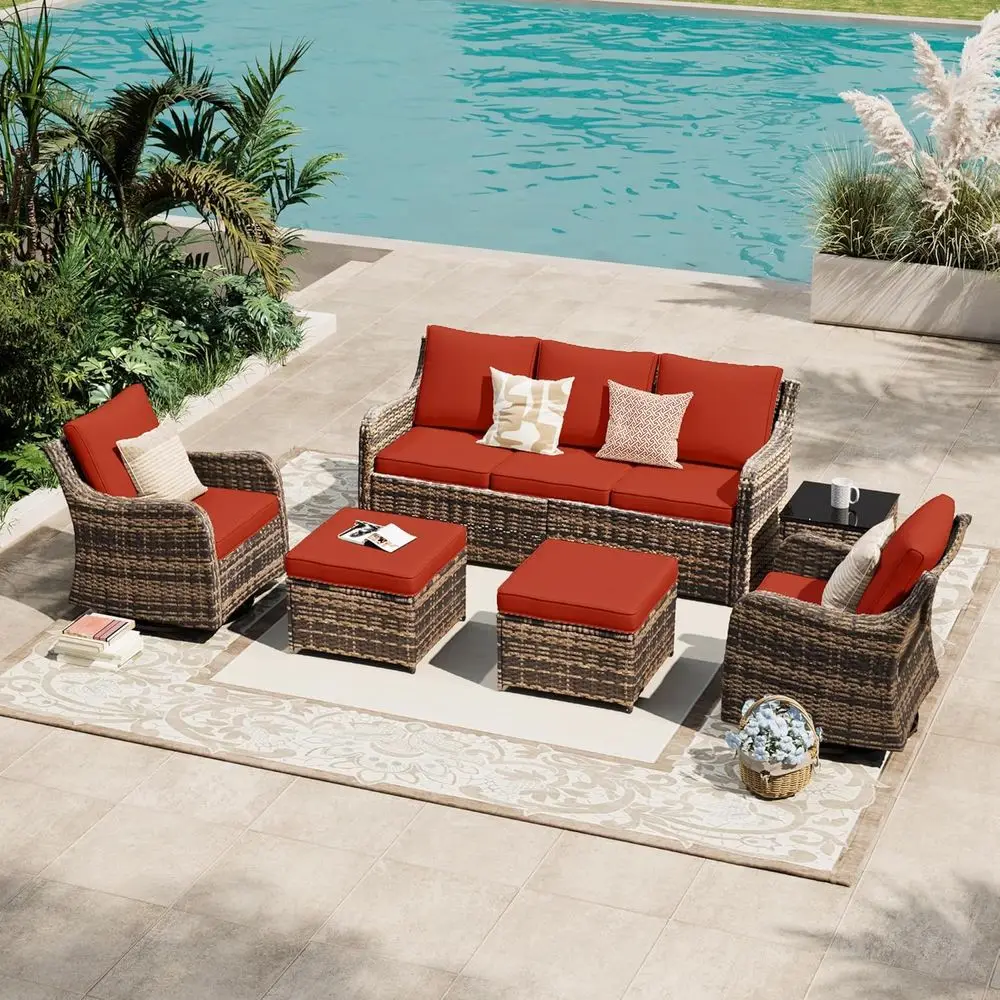 6-Piece Outdoor Patio Furnitur - Outdoor Furniture Metal Chairs のレビューと価格