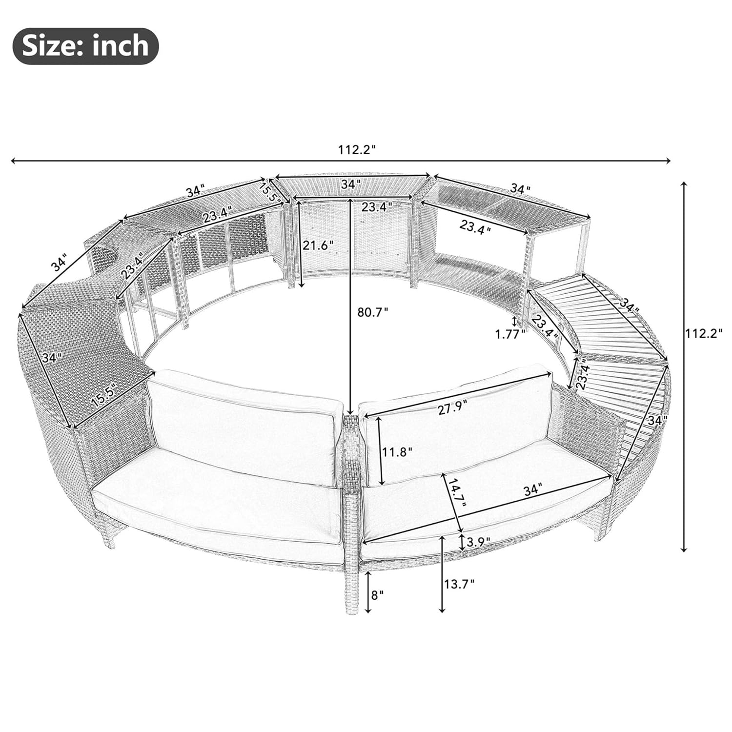 Rattan Patio Sofa Set with Sto - Outdoor Furniture Grey のレビューと価格