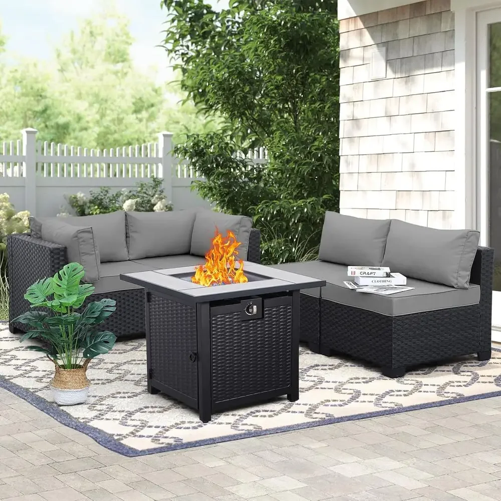 5-Piece Outdoor Patio Furnitur - Outdoor Furniture Grey のレビューと価格