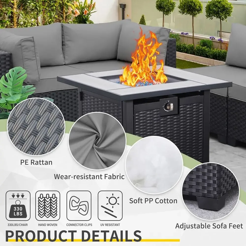 5-Piece Outdoor Patio Furnitur - Outdoor Furniture Grey のレビューと価格