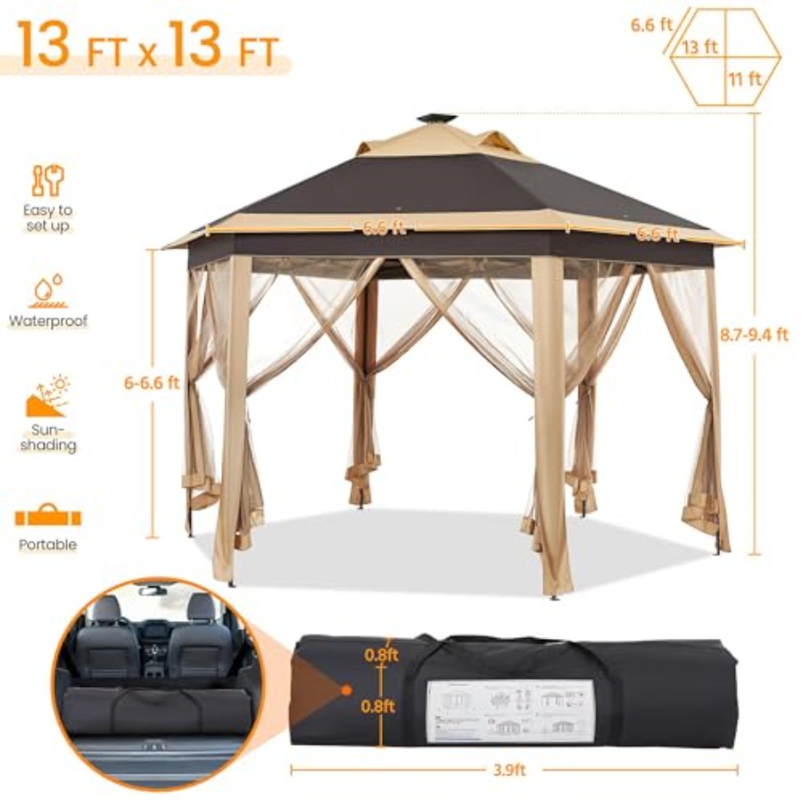Backyard garden lawn gazebo te - Gazebo Pop Up のレビューと価格