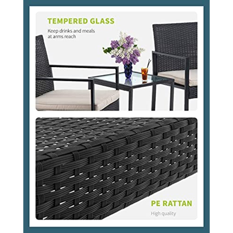 FDW 3 Pieces Outdoor Patio Fur - Outdoor Furniture Balcony のレビューと価格