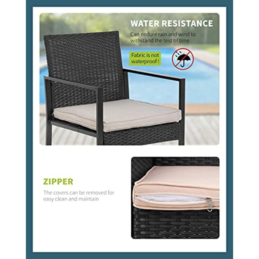FDW 3 Pieces Outdoor Patio Fur - Outdoor Furniture Balcony のレビューと価格