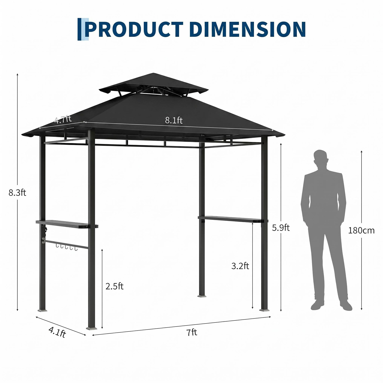 Outdoor BBQ Grill Gazebo 8x5 F - Gazebo Pop Up のレビューと価格
