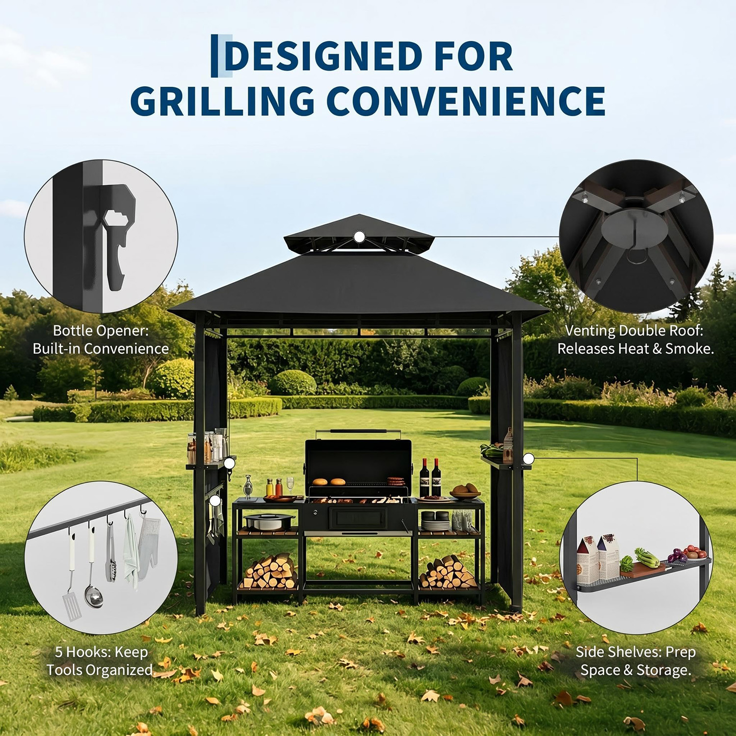 Outdoor BBQ Grill Gazebo 8x5 F - Gazebo Pop Up のレビューと価格