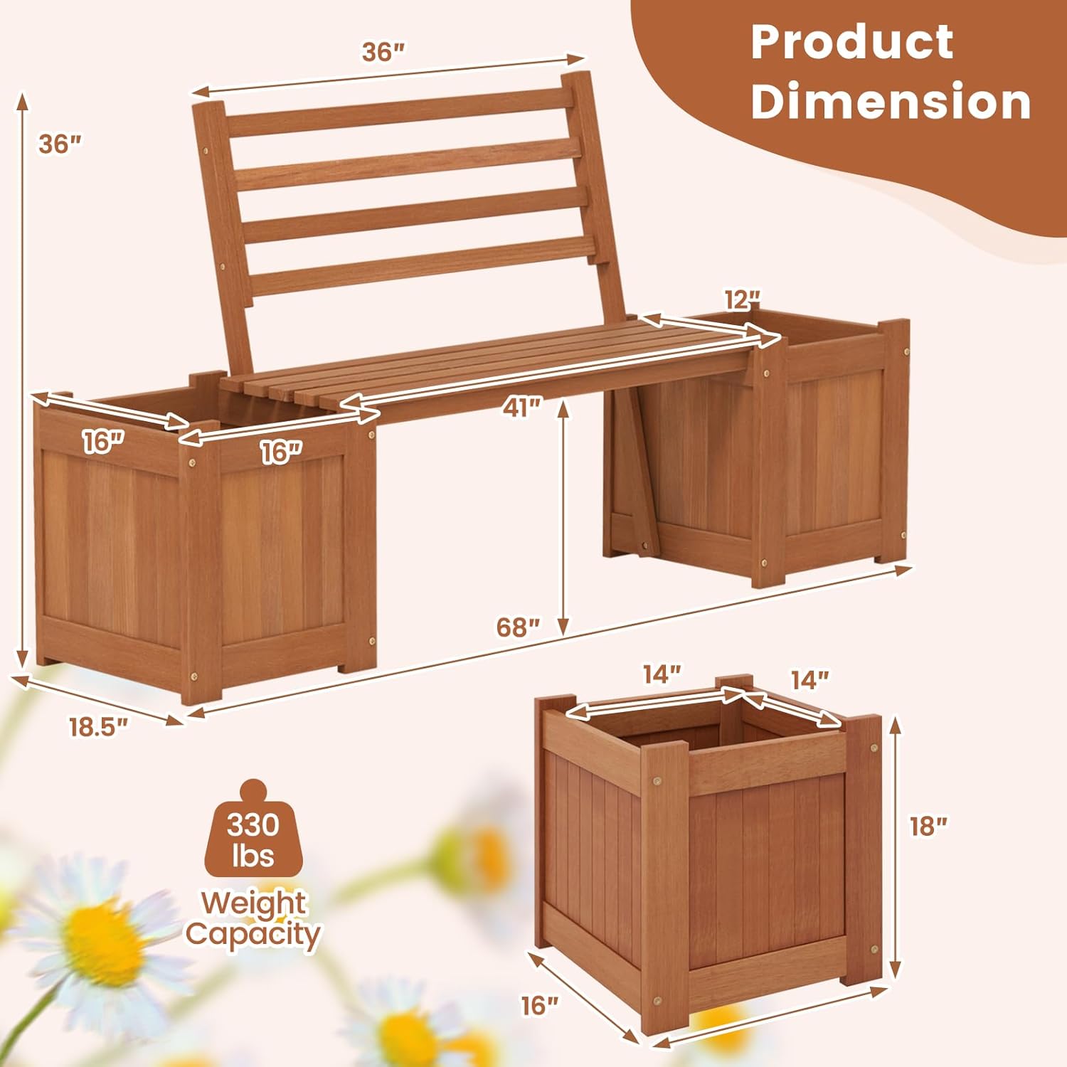 2-in-1 Wood Outdoor Bench with - Outdoor Furniture Oil Teak のレビューと価格