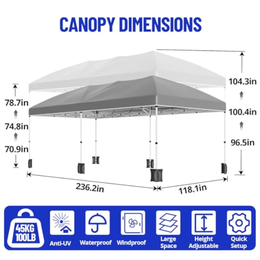 10x20 Pop Up Canopy with 6 Sid - Gazebo Pop Up のレビューと価格