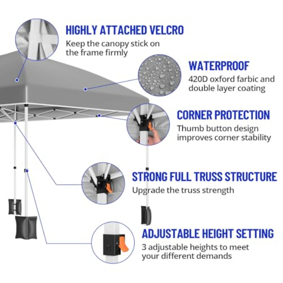 10x20 Pop Up Canopy with 6 Sid - Gazebo Pop Up のレビューと価格