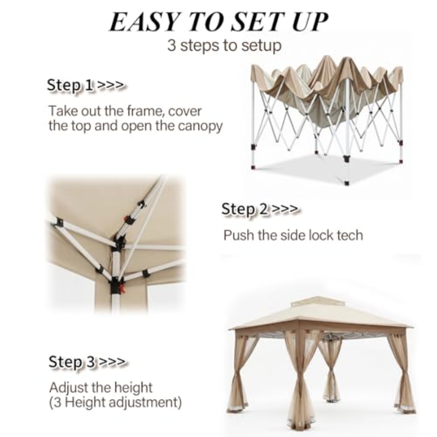 11x11 Pop Up Gazebo for patio  - Gazebo Pop Up のレビューと価格