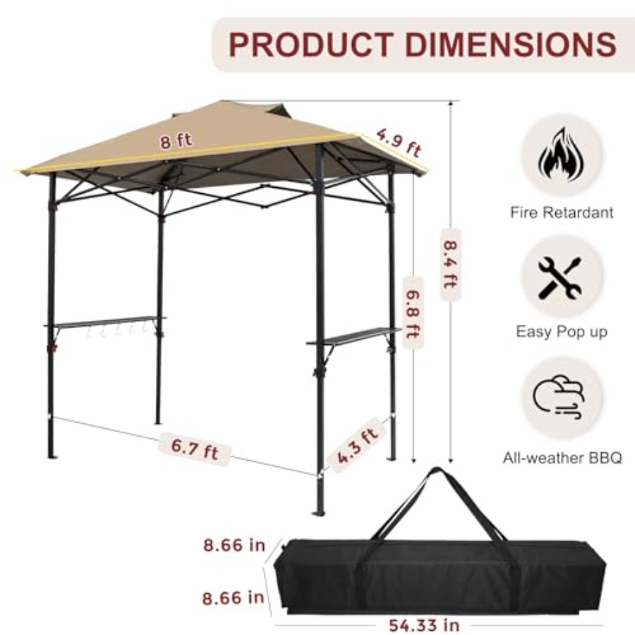 Outdoor BBQ gazebo, aluminum f - Gazebo Pop Up のレビューと価格