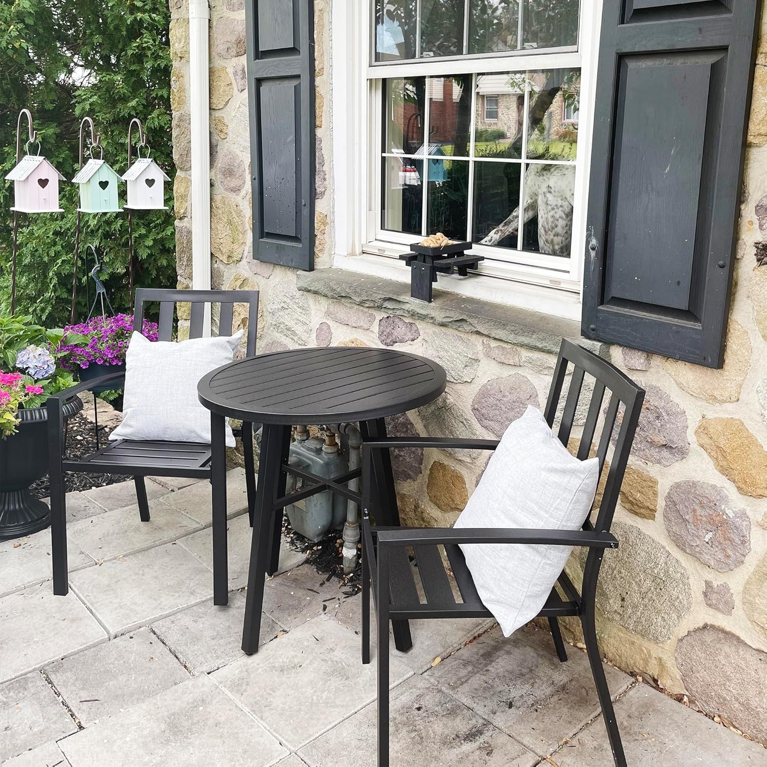 2-Pack Stackable Wrought-Iron  - Outdoor Furniture Europe のレビューと価格