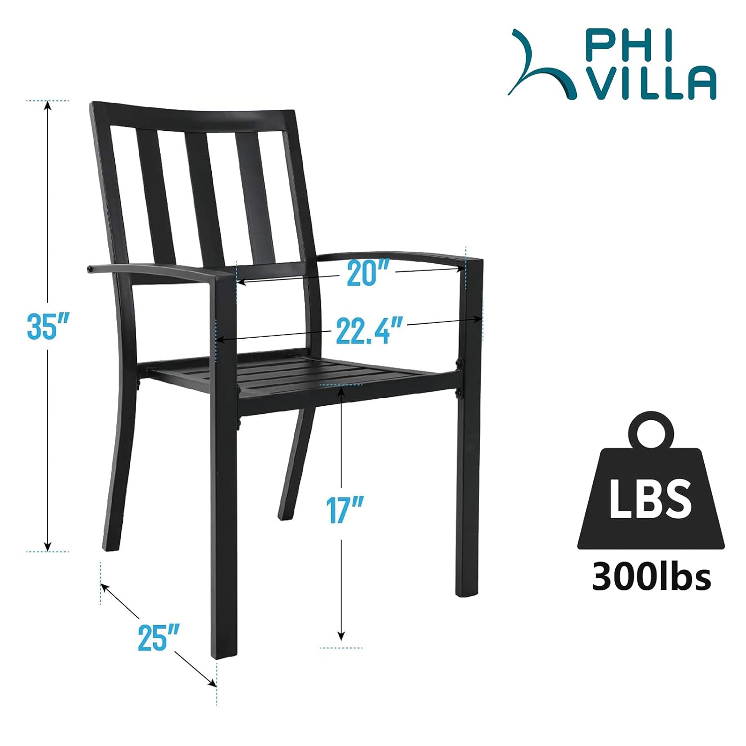 2-Pack Stackable Wrought-Iron  - Outdoor Furniture Europe のレビューと価格