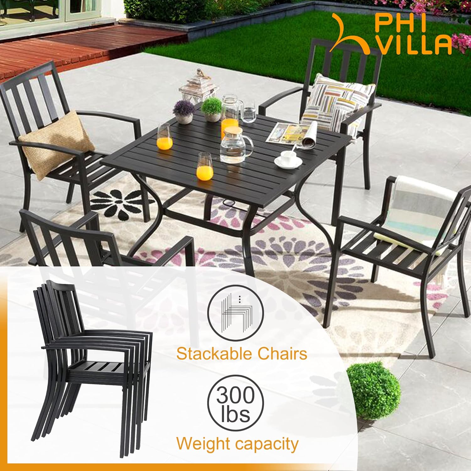 2-Pack Stackable Wrought-Iron  - Outdoor Furniture Europe のレビューと価格