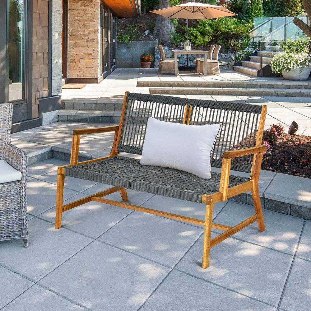 2-Person Patio Acacia Wood Ben - Outdoor Furniture Oil Teak のレビューと価格