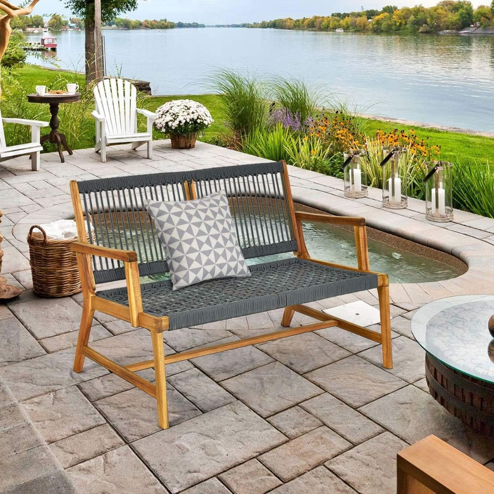 2-Person Patio Acacia Wood Ben - Outdoor Furniture Oil Teak のレビューと価格