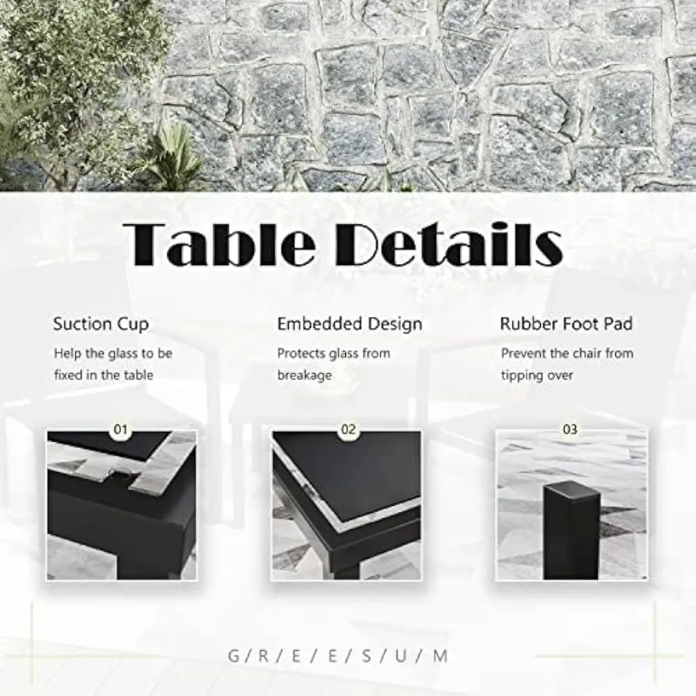 y 3 Patio Furniture Set Outdoo - Outdoor Furniture Metal Chairs のレビューと価格