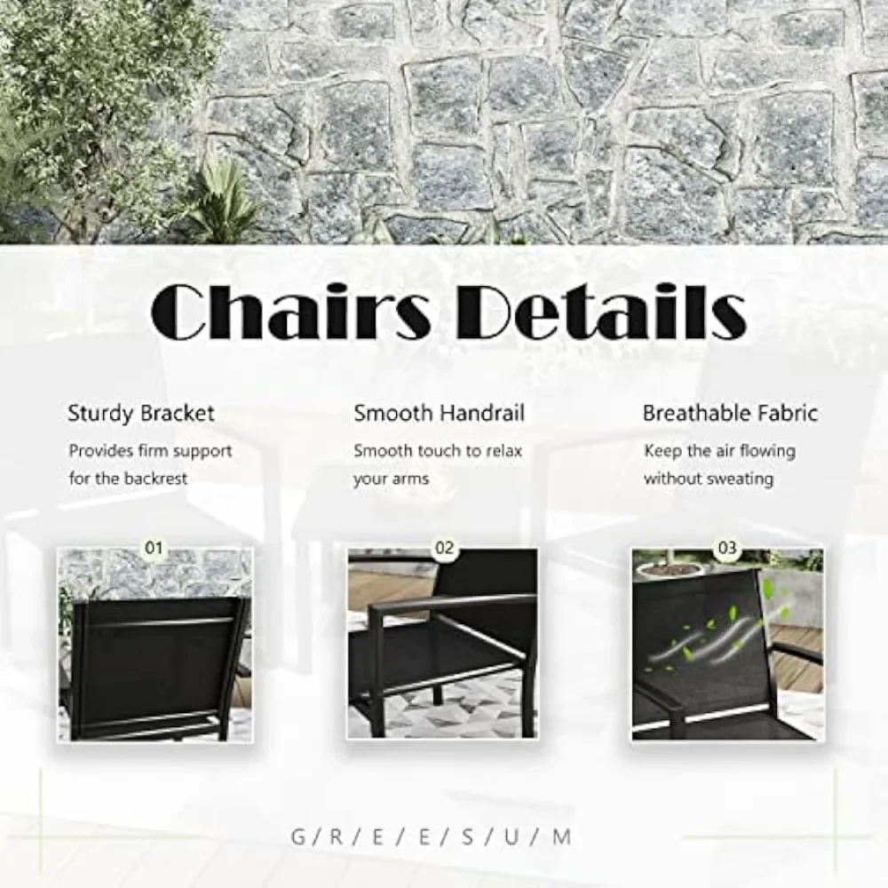 y 3 Patio Furniture Set Outdoo - Outdoor Furniture Metal Chairs のレビューと価格