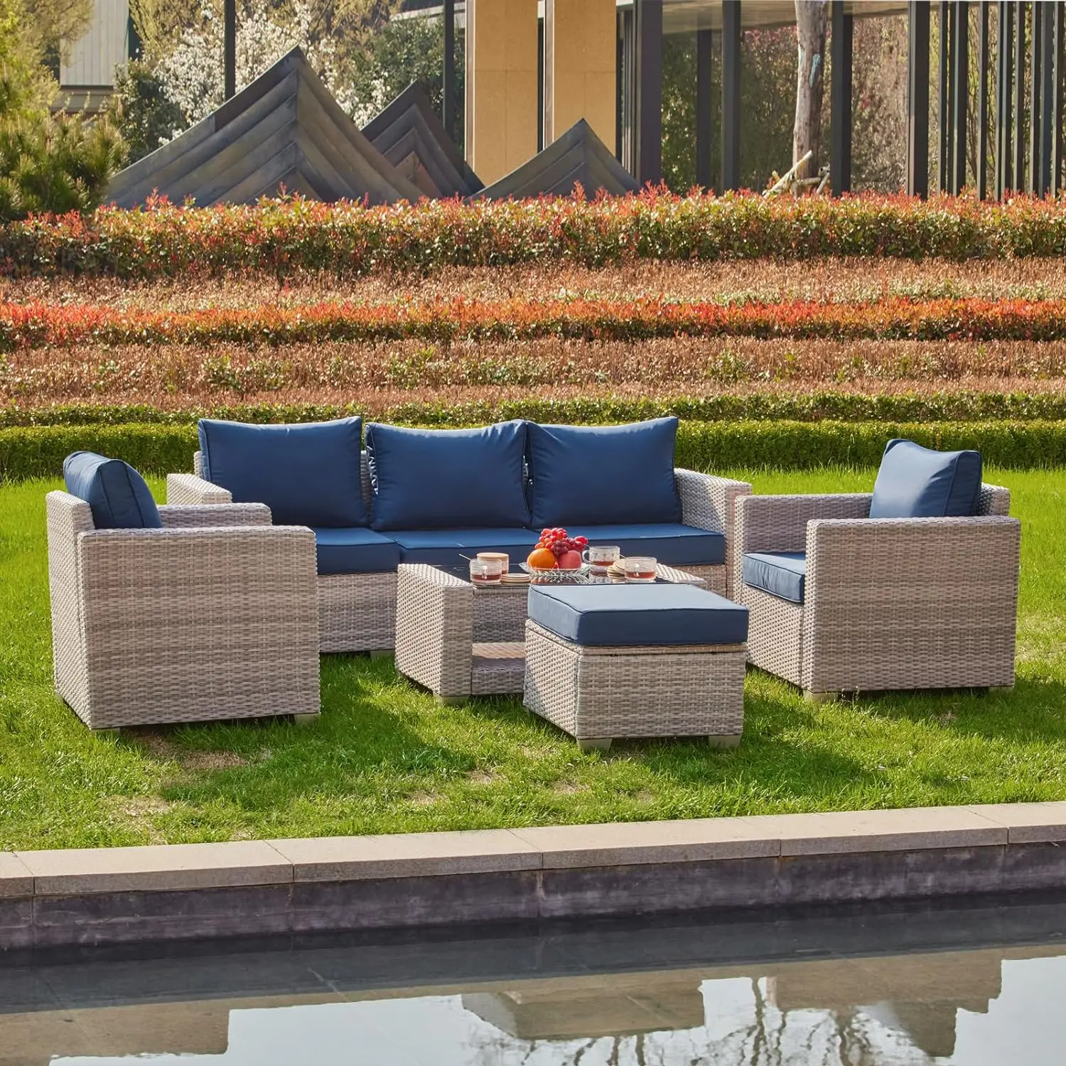%a 7 Pieces Outdoor Patio Furn - Outdoor Furniture Grey のレビューと価格