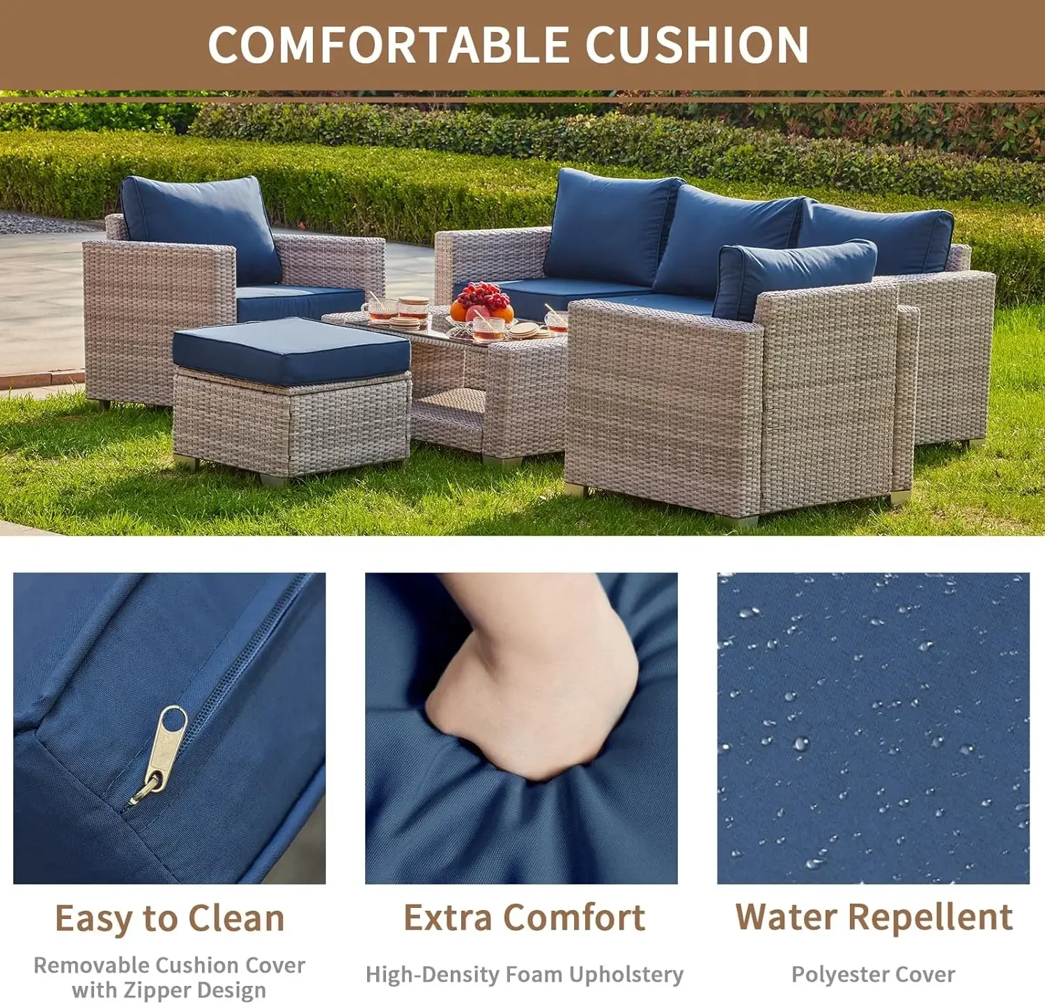 %a 7 Pieces Outdoor Patio Furn - Outdoor Furniture Grey のレビューと価格