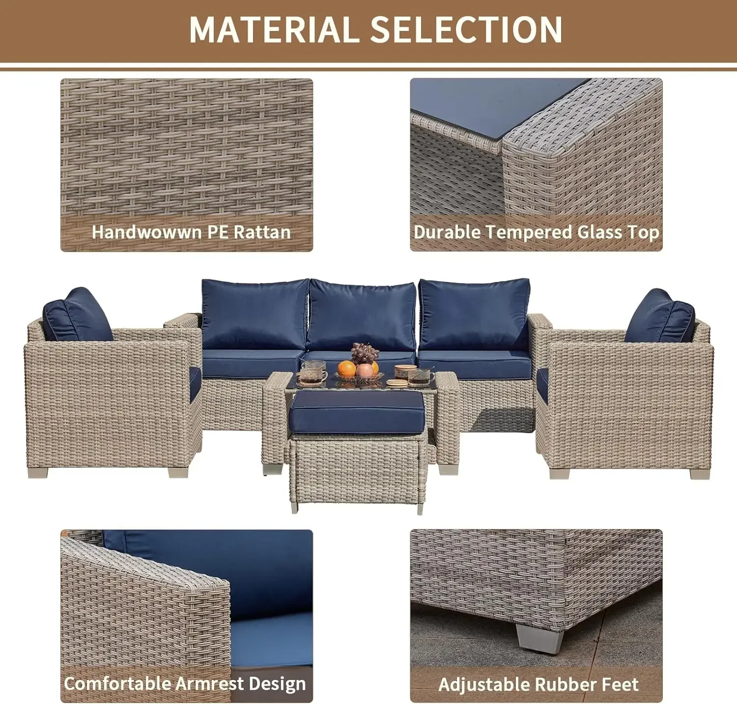 %a 7 Pieces Outdoor Patio Furn - Outdoor Furniture Grey のレビューと価格