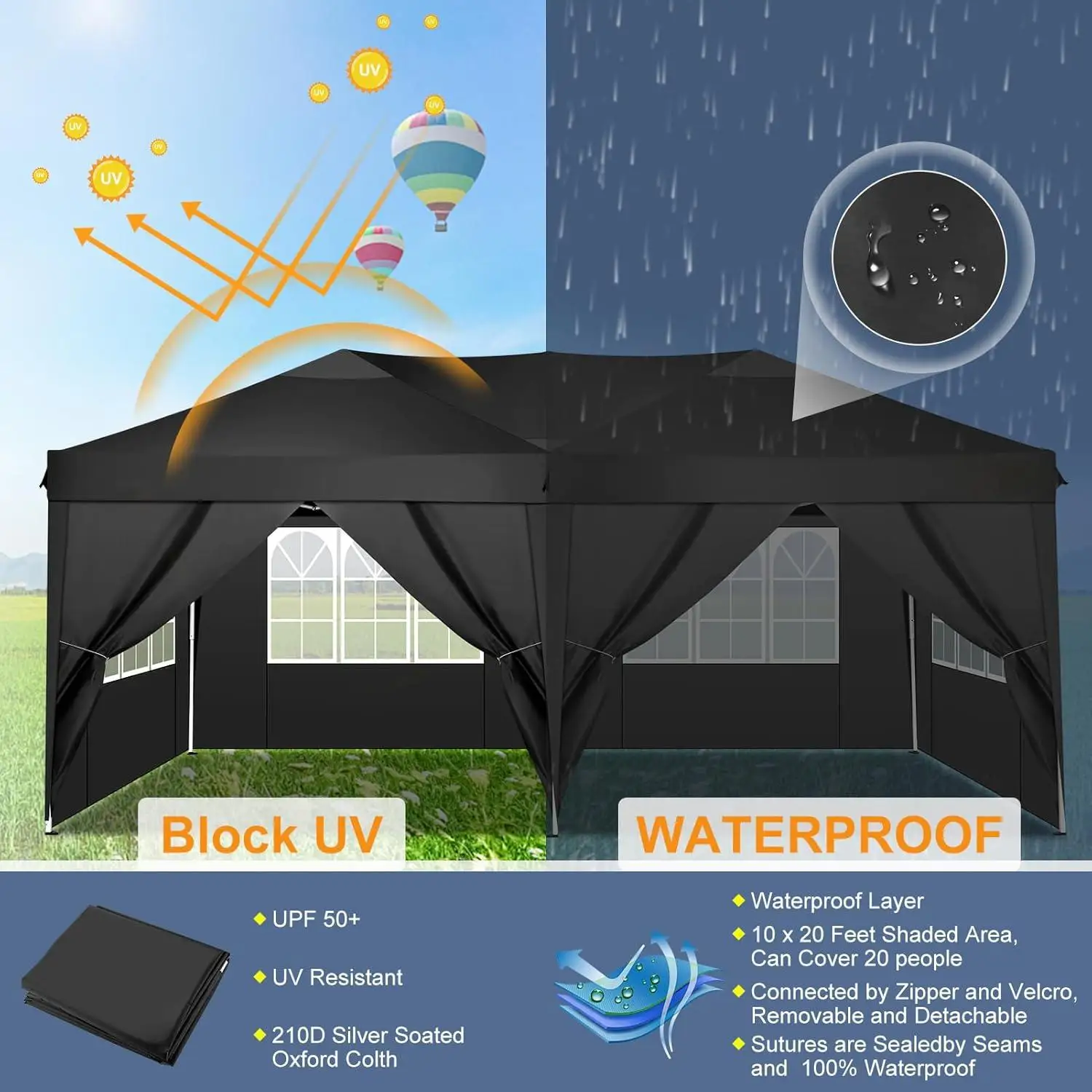 Folding Gazebo 3x6 Pop-Up Gaze - Gazebo Pop Up のレビューと価格