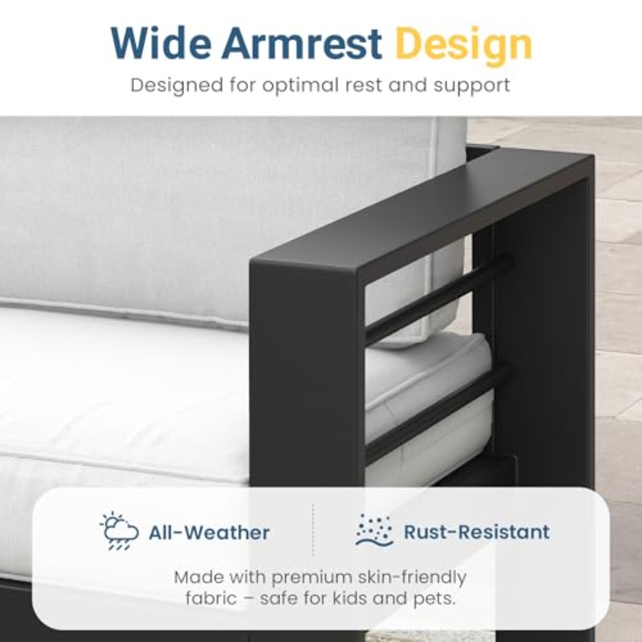 Metal Patio Furniture Sofa for - Outdoor Furniture Grey のレビューと価格