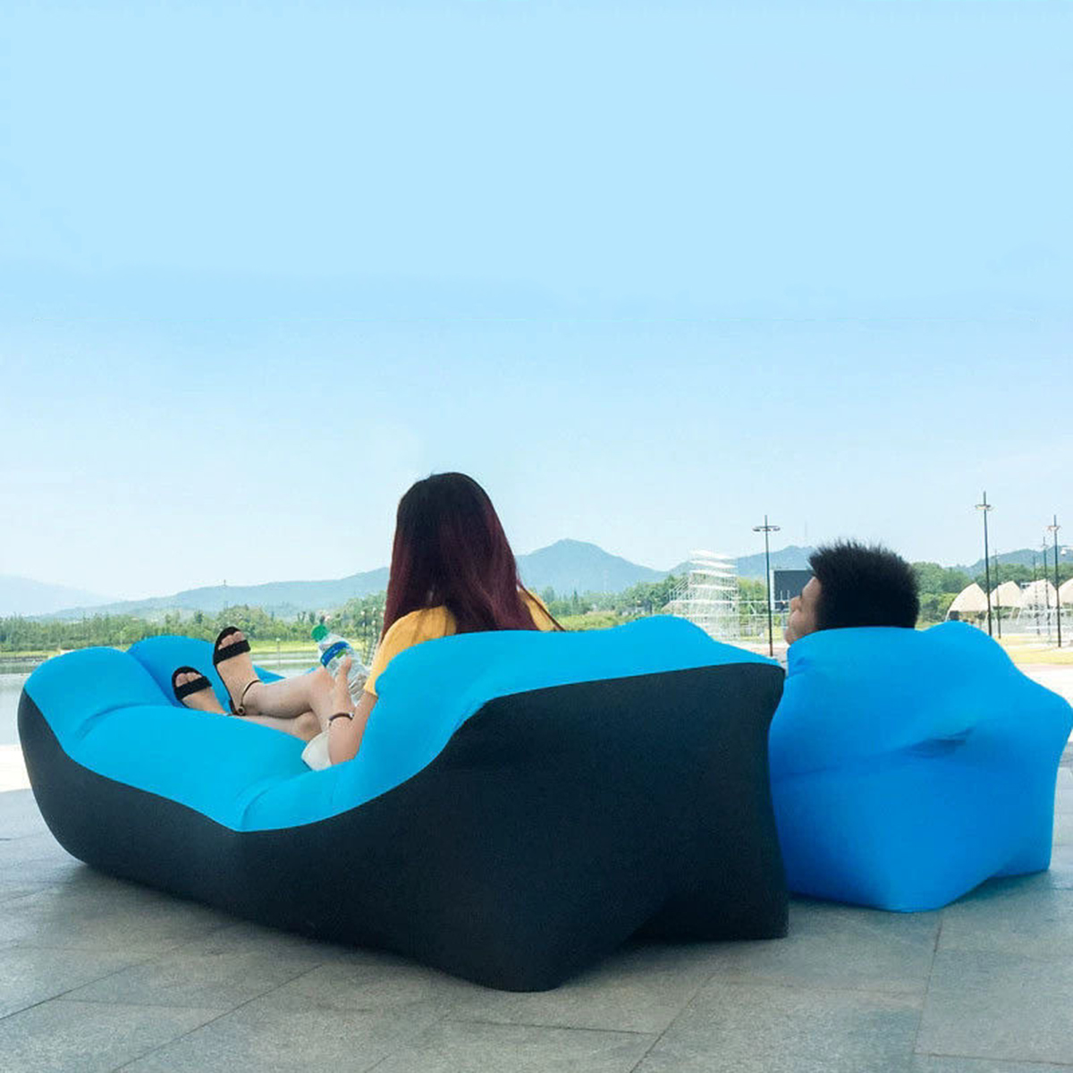 Portable Inflatable Bed, Outdo - Outdoor Furniture Lounge Chair のレビューと価格