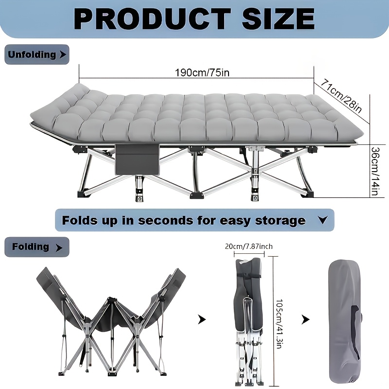 1-Piece 75-Inch Folding Bed, C - Outdoor Furniture Under $100 のレビューと価格