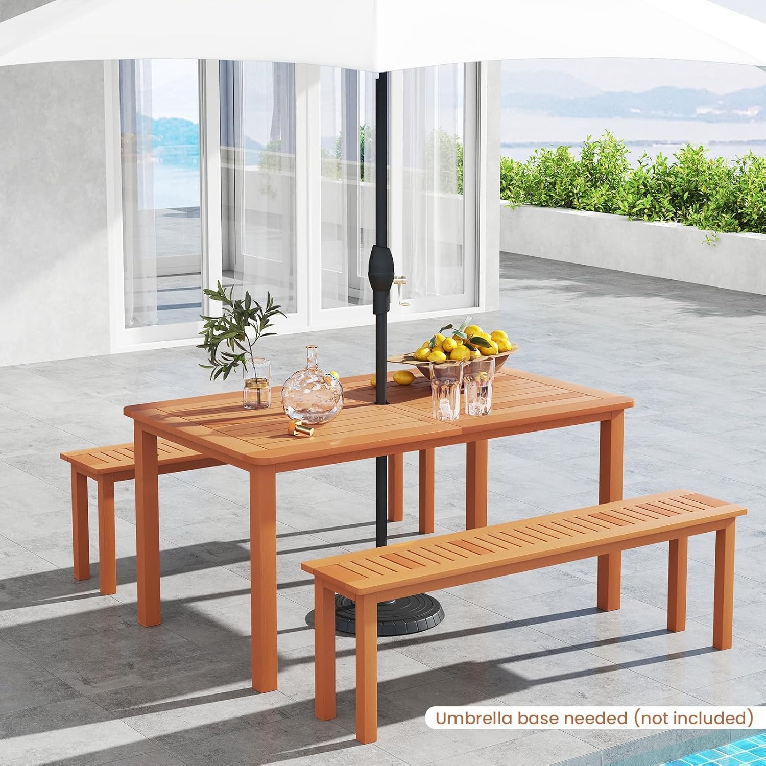 3 Piece Solid Wood Patio Dinin - Outdoor Furniture Oil Teak のレビューと価格
