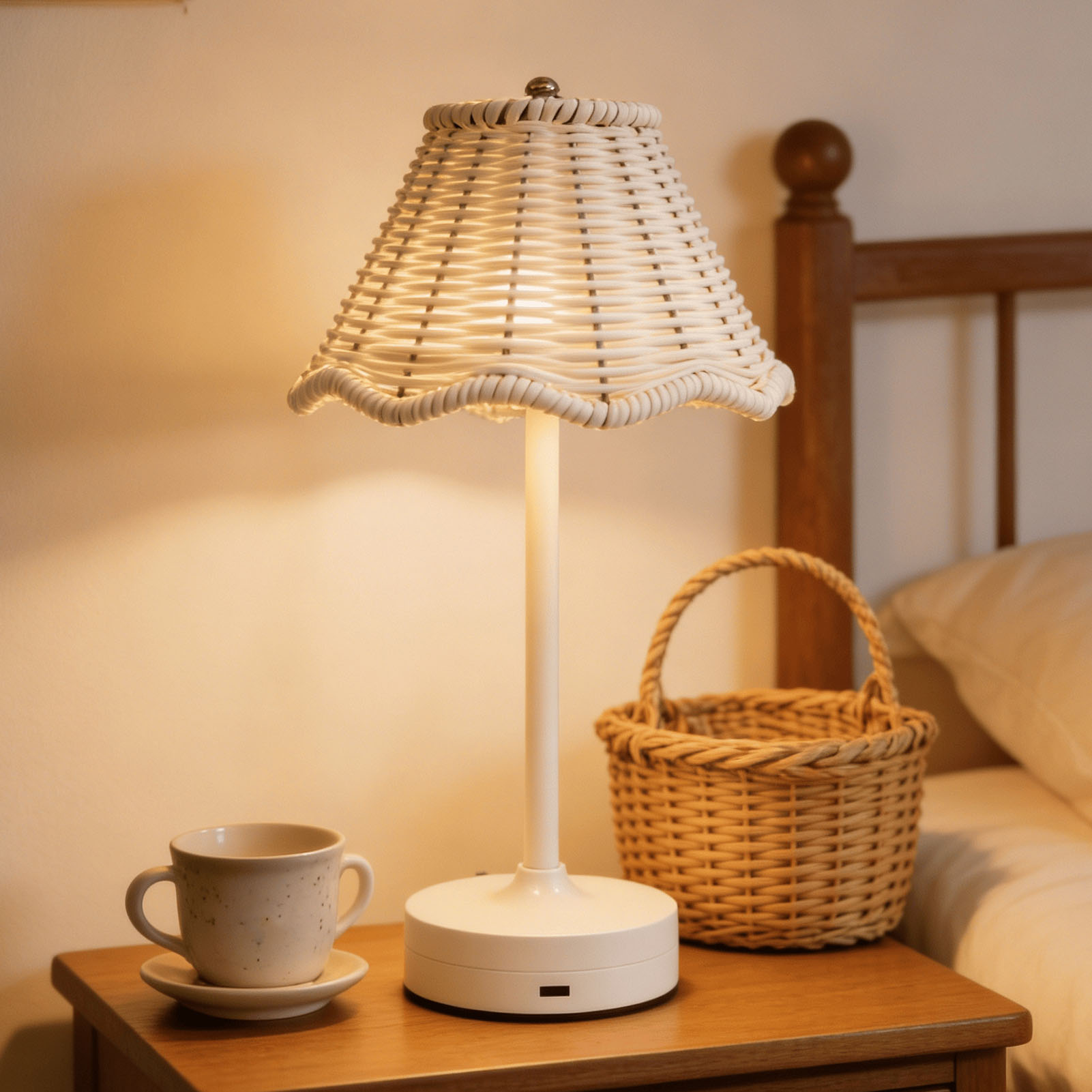 LED Vintage Rattan Table Lamp  - Outdoor Furniture Sale のレビューと価格