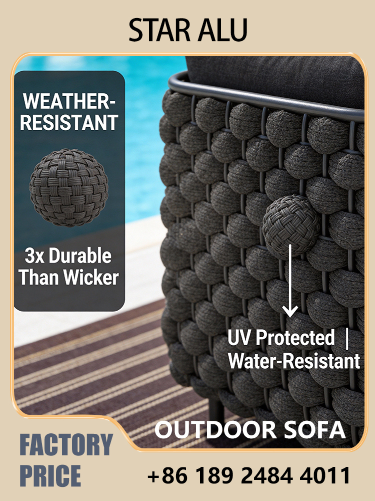 3-Seater Outdoor Rattan Sofa S - Outdoor Furniture Grey のレビューと価格