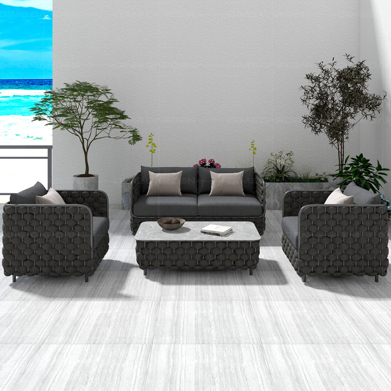 3-Seater Outdoor Rattan Sofa S - Outdoor Furniture Grey のレビューと価格