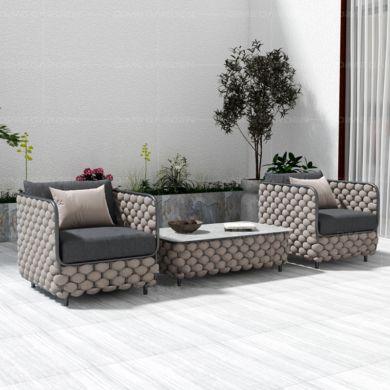3-Seater Outdoor Rattan Sofa S - Outdoor Furniture Grey のレビューと価格