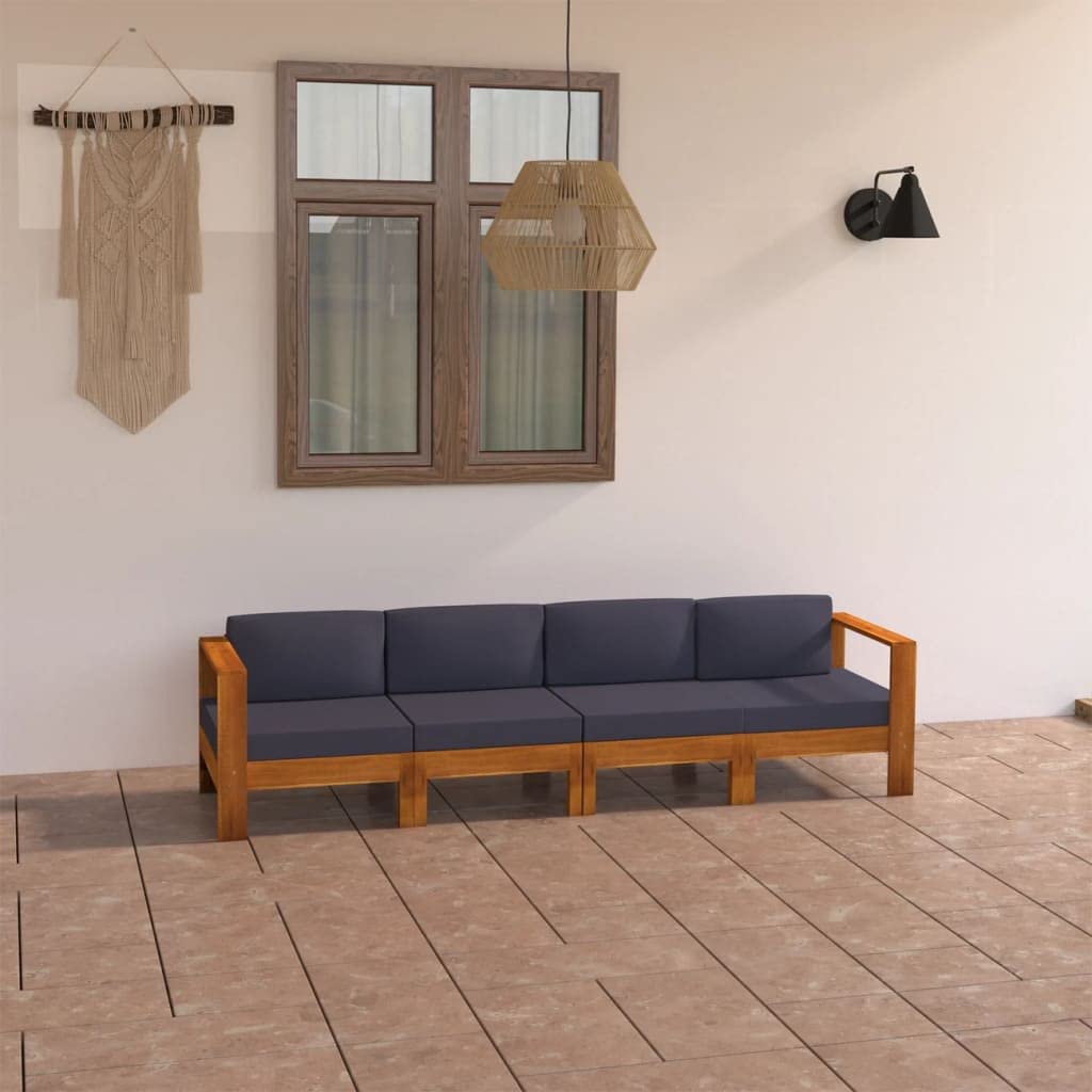 4 Seater Outdoor Garden Sofa S - Outdoor Furniture Grey のレビューと価格