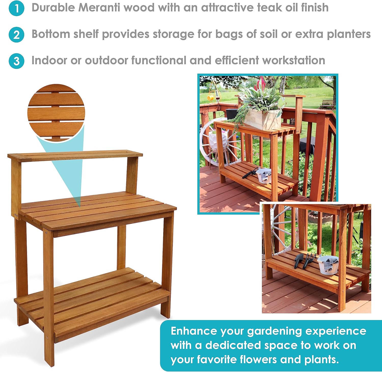 Sunnydaze 42-Inch Meranti Wood - Outdoor Furniture Oil Teak のレビューと価格