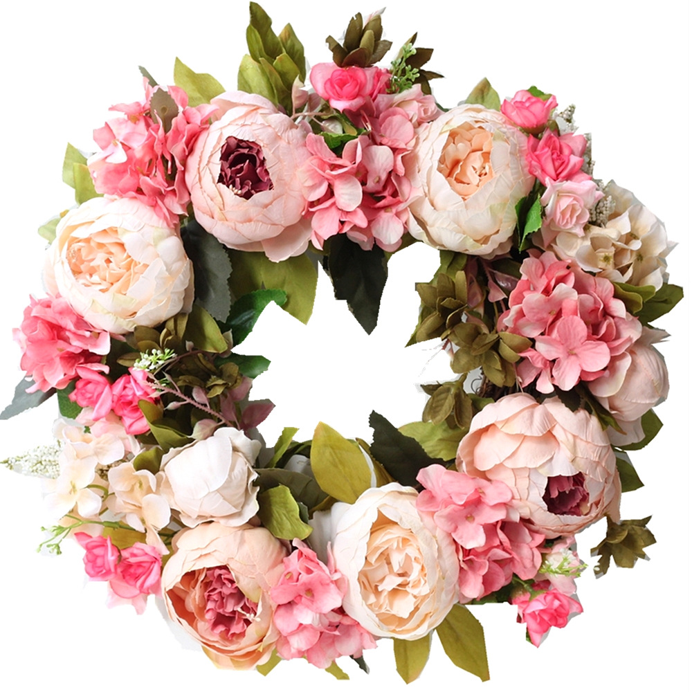 Artificial Peony Wreath Garlan - Outdoor Furniture Sale のレビューと価格