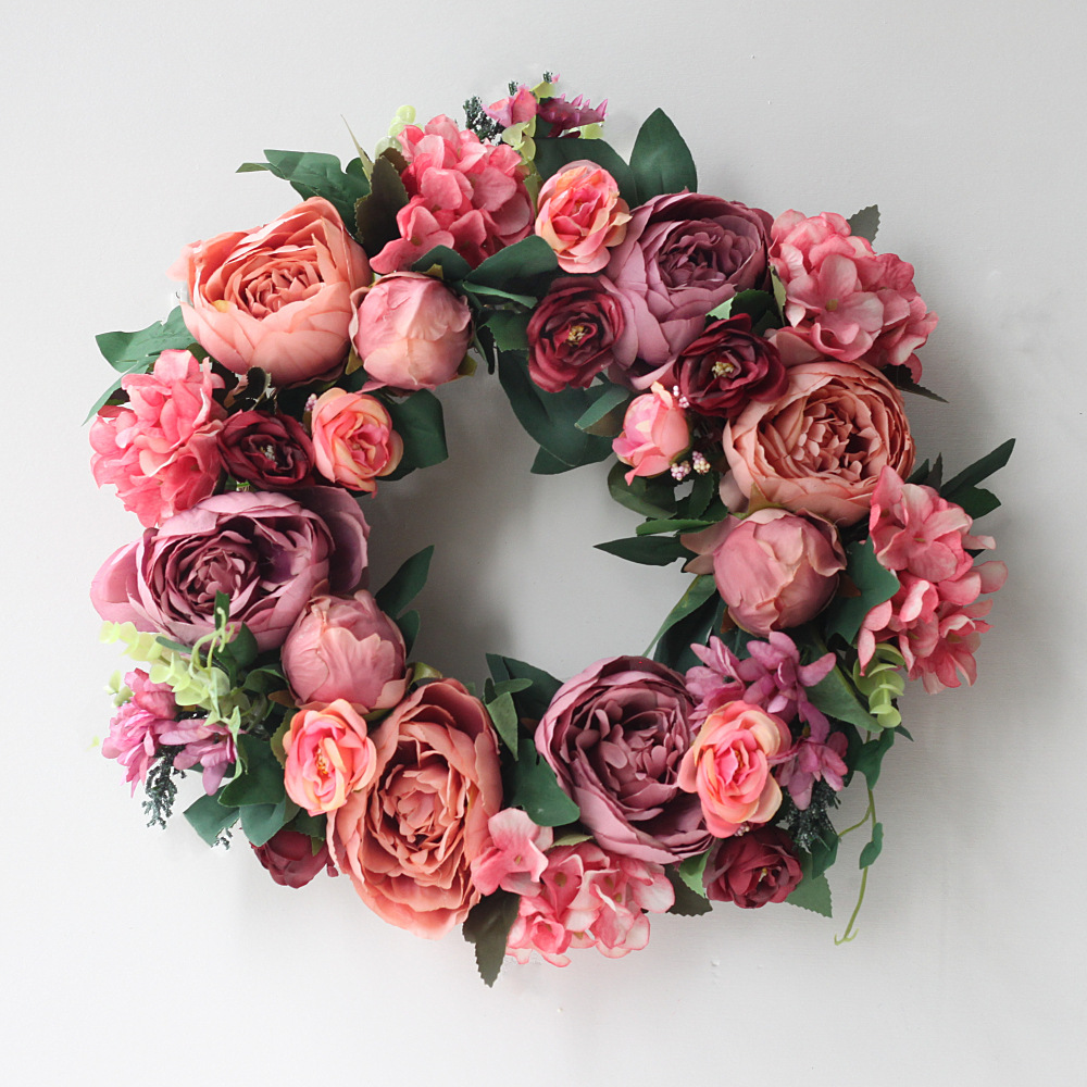 Artificial Peony Wreath Garlan - Outdoor Furniture Sale のレビューと価格