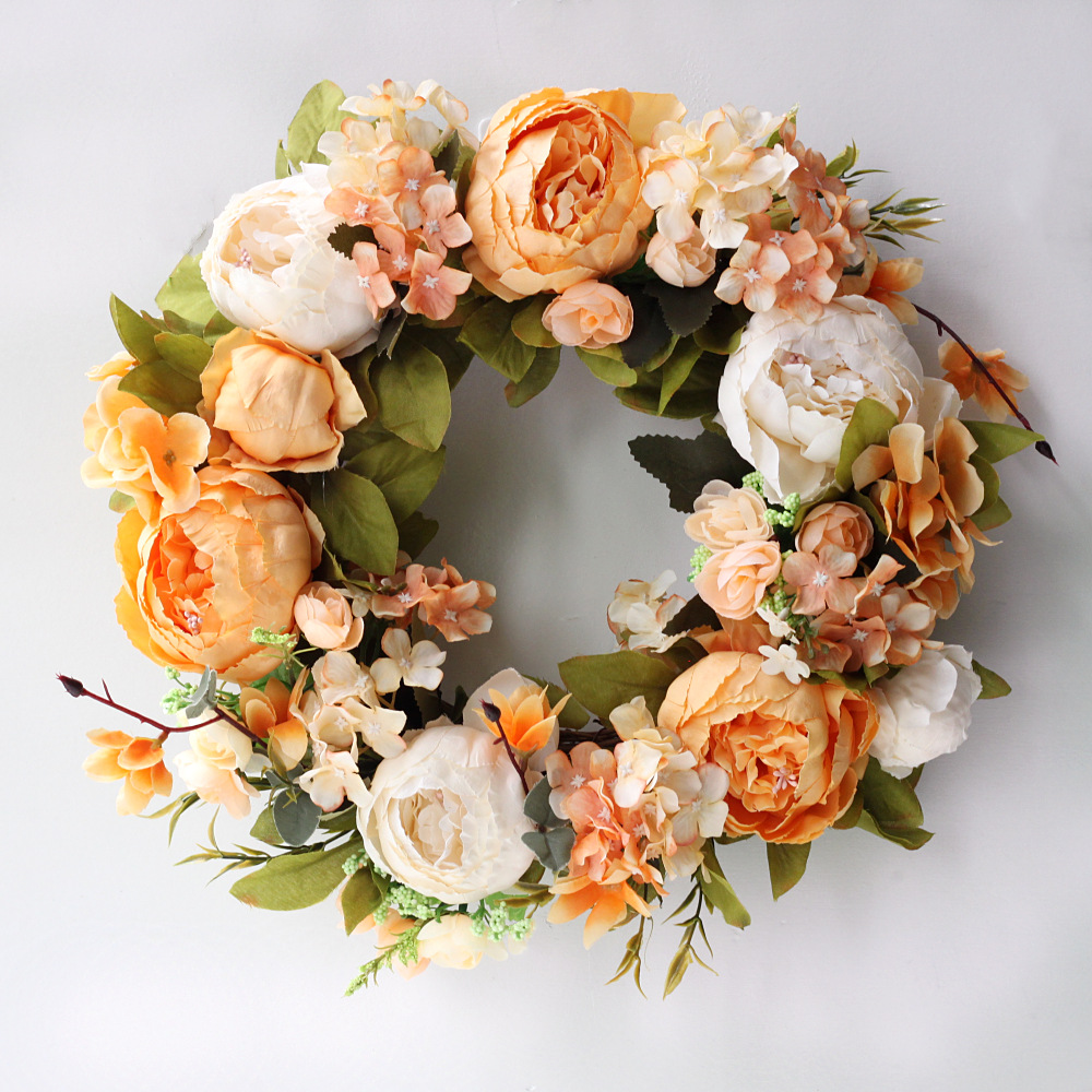 Artificial Peony Wreath Garlan - Outdoor Furniture Sale のレビューと価格
