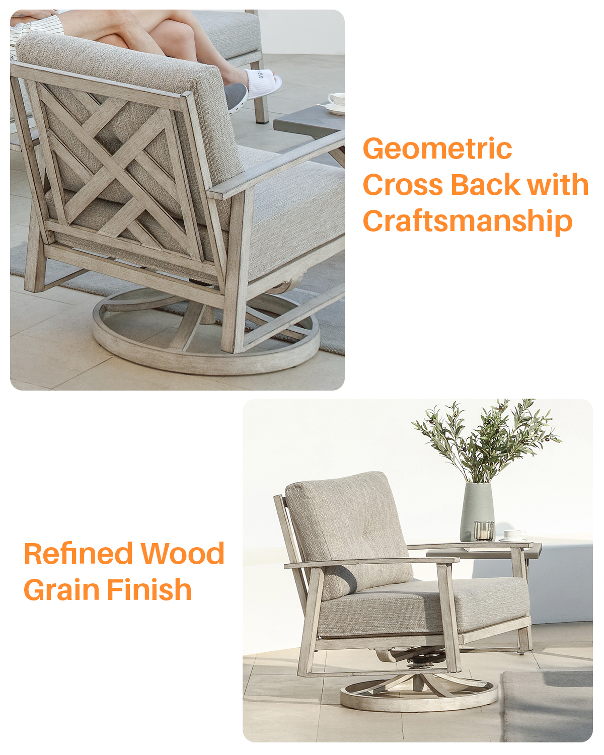 SeeHill Outdoor Swivel Patio C - Outdoor Furniture Metal Chairs のレビューと価格
